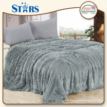 GS-FFPVB-6 solid color polyester Knitted PV Plush blanket for bedding
